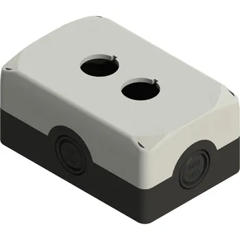 Stykač PIZZATO Skříňka ES32000 instalační pro 2 otvory 22mm plast černá základna šedý kryt IP69K PZE-ES32000