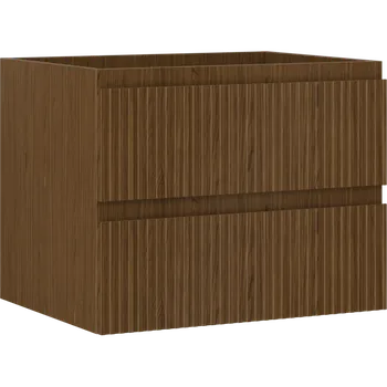 Koupelnový nábytek Mexen Rivel koupelnová skříňka pod umyvadlo 60 cm, 2 zásuvky, žebrovaná, ořech - 91A20-06047-2-BFF86 Koupelnové skříňky