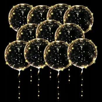 Balónek LED SVÍTÍCÍ BALÓNKY TRANSPARENTNÍ SVÍTÍCÍ BALÓNKY PRO SVATBA PŘIJÍMÁNÍ 10 KS