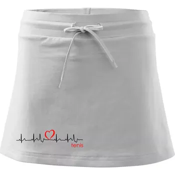 Dámská sukně Moje srdce bije pro tenis - Sportovní sukně - two in one - L ( Bílá )