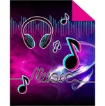 DETEXPOL Přehoz na postel Music Noty Polyester, 170/210 cm