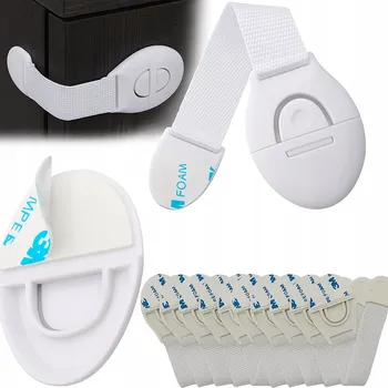 Dětský bezpečnostní prvek 10x ZÁMEK NA SKŘÍŇKY BLOKÁDA ZÁSUVEK NÁBYTKU DVEŘÍ PROTI DĚTEM SILNÝ