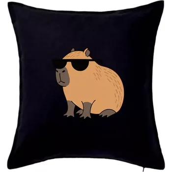 Polštář Hustá kapybara - Polštář 50x50 - 50x50 - Pouze potah ( Černá )