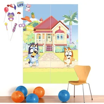 Party dekorace Dekorace na zeď Bluey - 4 x 70,6 x 101,8 cm