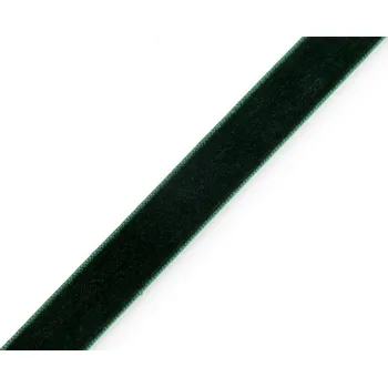 Stuha Sametová stuha šíře 15 mm - 8 zelená tmavá, 1 m
