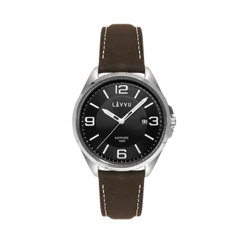 Hodinky Pánské hodinky se safírovým sklem LAVVU HERNING Black / Top Grain Leather LWM0095 (POŠTOVNÉ ZDARMA!!!)