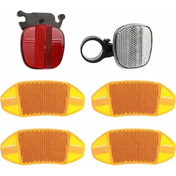 set odrazek pro jízdní kola 6 ks (set odrazek - přední, zadní, 4× do výpletu)