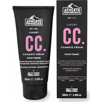 Pleťový krém krém MUC-OFF Chamois Cream pour femme 100 ml (Muc-Off Chamois Cream pro ženy je určen zejména k hloubkové hydrataci a zajištění absolutní ochrany a komfortu při dlouhých jízdách nebo bězích)