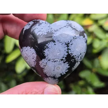 Přírodní kámen Srdce obsidián vločkový 68g Čína