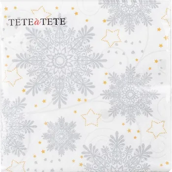 Papírový kapesník Ubrousky 20ks Snowflakes silver 33x33 cm 105 gram