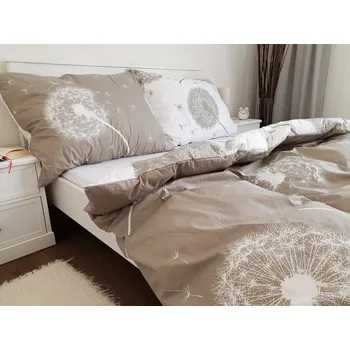 Povlak na dekorativní polštářek Bavlněný povlak na polštář 70x90 - Pampelišky béžové oboustranné II.jakost Zapínání: zip, Velikost polštáře: 70x90