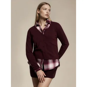 Dámský svetr Sinsay - Kardigan s příměsí vlny a viskózy - burgundy - 239GT-53X - 239GT-53X-L