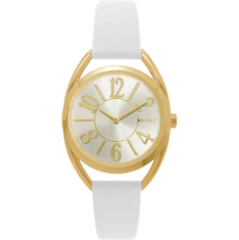 Hodinky MINET Bílo-zlaté dámské hodinky s čísly MINET ICON WHITE CHARM MWL5089 (MINET Bílo-zlaté dámské hodinky s čísly MINET ICON WHITE CHARM MWL5089)