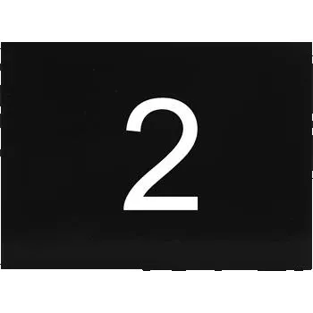 Samolepicí štítek s číslem, 40 x 30 mm, číslo 2, plast černý lesklý