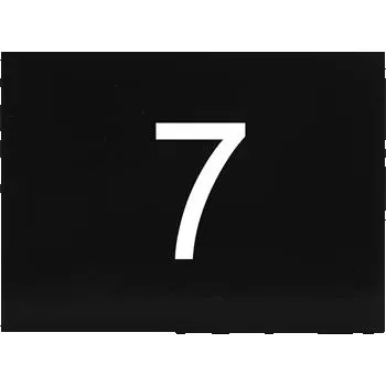 Samolepicí štítek s číslem, 40 x 30 mm, číslo 7, plast černý lesklý