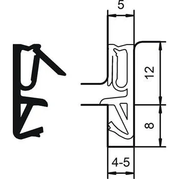 Vchodové těsnění DS 6922a, silikon grafitově šedý (50 ks)