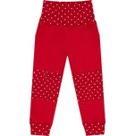 Tepláčky s kapsou - Puntík červená Velikost: 104