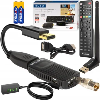 IP kamera TUNER DEKODÉR DVB-T2 MINI STICK PRO POZEMNÍ TV HEVC H.265 + DÁLKOVÉ OVLÁDÁNÍ BLOW 7000FHD