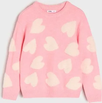 Dívčí svetr Sinsay - Svetr se srdíčky - vícebarevná - WK185-MLC - WK185-MLC-140