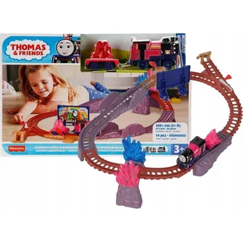 Vláček a vláčkodráha Tomek a jeho přátelé SADA Koleje + Lokomotiva s POHONEM + Vagón + PŘÍSLUŠENSTVÍ 3+