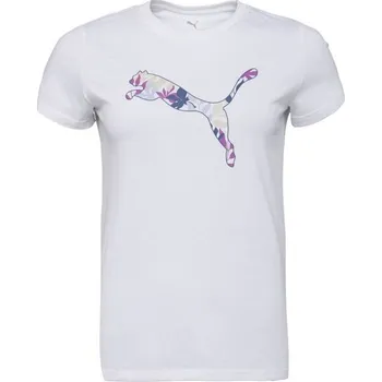 Dámské triko Puma GRAPHICS FLORAL CAT LOO TEE M Bílá, Fialová