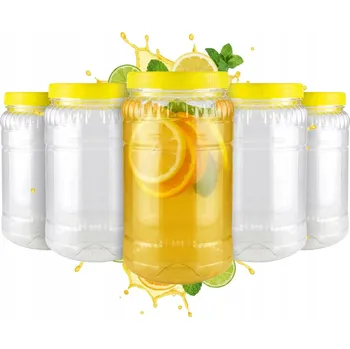 Sklenice 5x Pojemnik ZAVAŘOVACÍ SKLENICE 2l plastikowy Na Żywność Suchá Tekutá Opakovaně Použitelné Sklenice