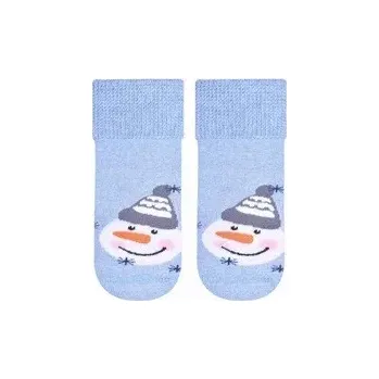 Kojenecké froté ponožky Vánoce - 14-16 / modrá - 02
