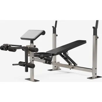CORENGTH Posilovací lavice s rozpažkami a stanicí na bicepsové zdvihy a leg curl ČERNÁ