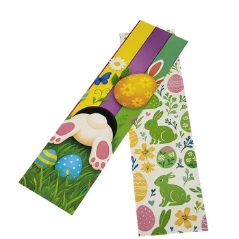 Velikonoční dekorace Oboustranná kartička „Velikonoční zajíček v trávě“ 24 × 6,5 cm – 25 ks/balení