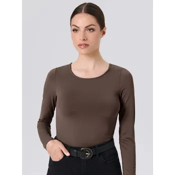Body Sinsay - Body s dlouhými rukávy - hnědá - 486EU-84X - 486EU-84X-S