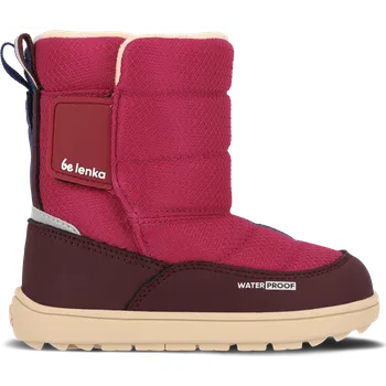 Dívčí zimní obuv BeLenka Dětské barefoot sněhule Be Lenka Ailo Preschool - Berry 23, Vnitřní délka boty: 14,6 cm, Vnitřní šířka boty: 6,4 cm