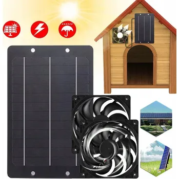 IP kamera EXTERNÍ SOLÁRNÍ PANEL S DVOJITÝM VENTILÁTOREM 12V 10W VODĚODOLNÝ PRO KEMPOVÁNÍ