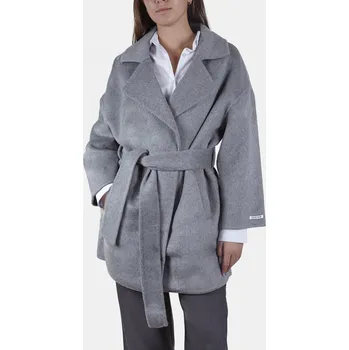 Dámský kabát Baťa dámský kabát z prémiové vlny s páskem v pase šedé, vel. L