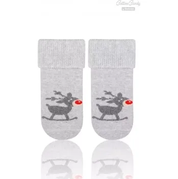 Kojenecké froté ponožky Vánoce - 14-16 / šedá