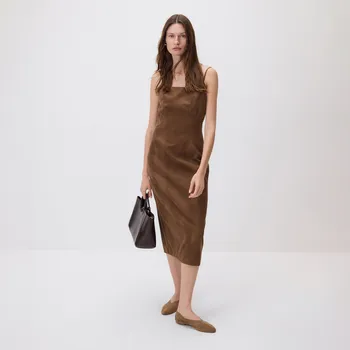 Dámské šaty Reserved - Šaty z imitace semiše - hnědá - XV498-88X - XV498-88X-L