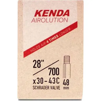 Duše na kolo duše KENDA Airolution 700x30/43 (30-43622/635) AV 48 mm (duše 28", zvýšená tlaková stálost, odolná mrazu a teplu, vyrobená z butylkaučukové směsi, tloušťka 1,0 mm, AV 48 mm, 186g)