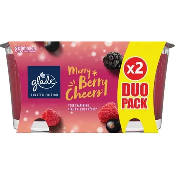 Svíčka GLADE Merry Berry Cheers 2x 129 g 2x 129 g Svařené víno a lesní plody