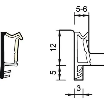 Překrývací a falcové těsnění SP6865, plast bílý (150 ks)