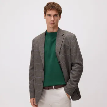 Pánské sako Reserved - Sako slim fit s viskózou - tmavě hnědá - YV845-89P - YV845-89P-M