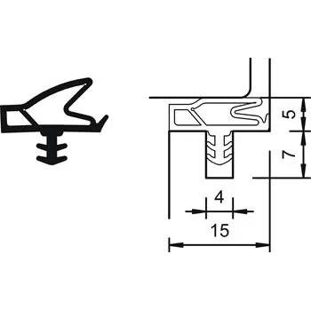 Těsnění do vnitřních dveří S 6699a, plast černý ( 120m )