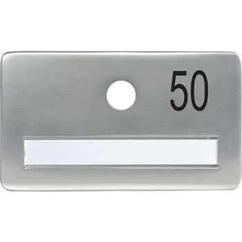 Dveřní kování SOLIDO dveřní jmenovka bez kukátka, otvor o 14, hliník sříbrný elox,gravír. č.50