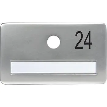 Dveřní kování SOLIDO dveřní jmenovka bez kukátka, otvor o 14, hliník sříbrný elox,gravír. č.24