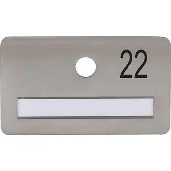 Dveřní kování SOLIDO dveřní jmenovka bez kukátka, otvor o 14, nerez satinovaný, gravír. č. 22