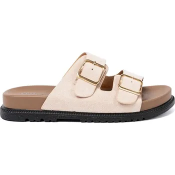 Pánská obuv Stylové béžové pantofle se semišovým povrchem