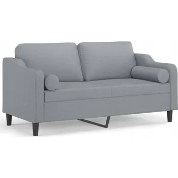 Pohovka Dvojmístná pohovka světle šedá 158x77x80 cm s polštáři