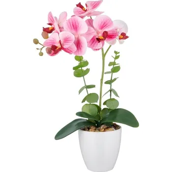 umělá květina Umělá květina Orchidej světle růžová v květináči, 40cm
