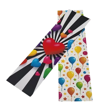 Party dekorace Oboustranná kartička „Srdce a balónky“ 24 × 6,5 cm – 25 ks/balení