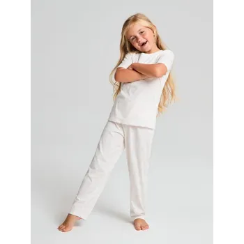 Dívčí spodní prádlo Sinsay - Dvoudílná pyžamová souprava - krémová - 416EV-01X - 416EV-01X-104