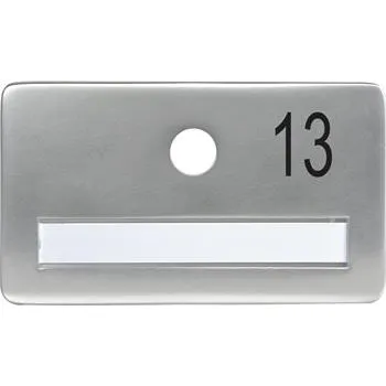 Dveřní kování SOLIDO dveřní jmenovka bez kukátka, otvor o 14, hliník sříbrný elox,gravír. č.13