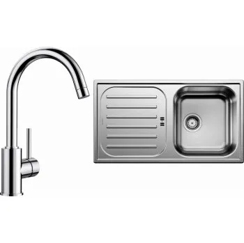 Nerezový dřez Blanco SET 02-C 25 Flex Pro 45 S Přírodní lesk + Mida Chrom